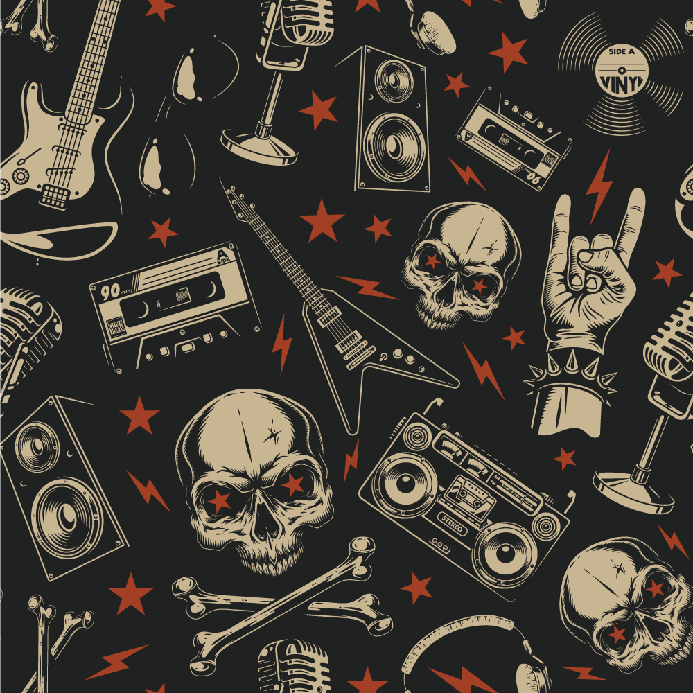 Rockzenei téma vinil szőnyeg tinik - TenStickers