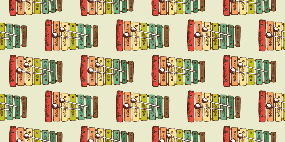 Színes xilofon minta vinil szőnyeg tinik - TenStickers