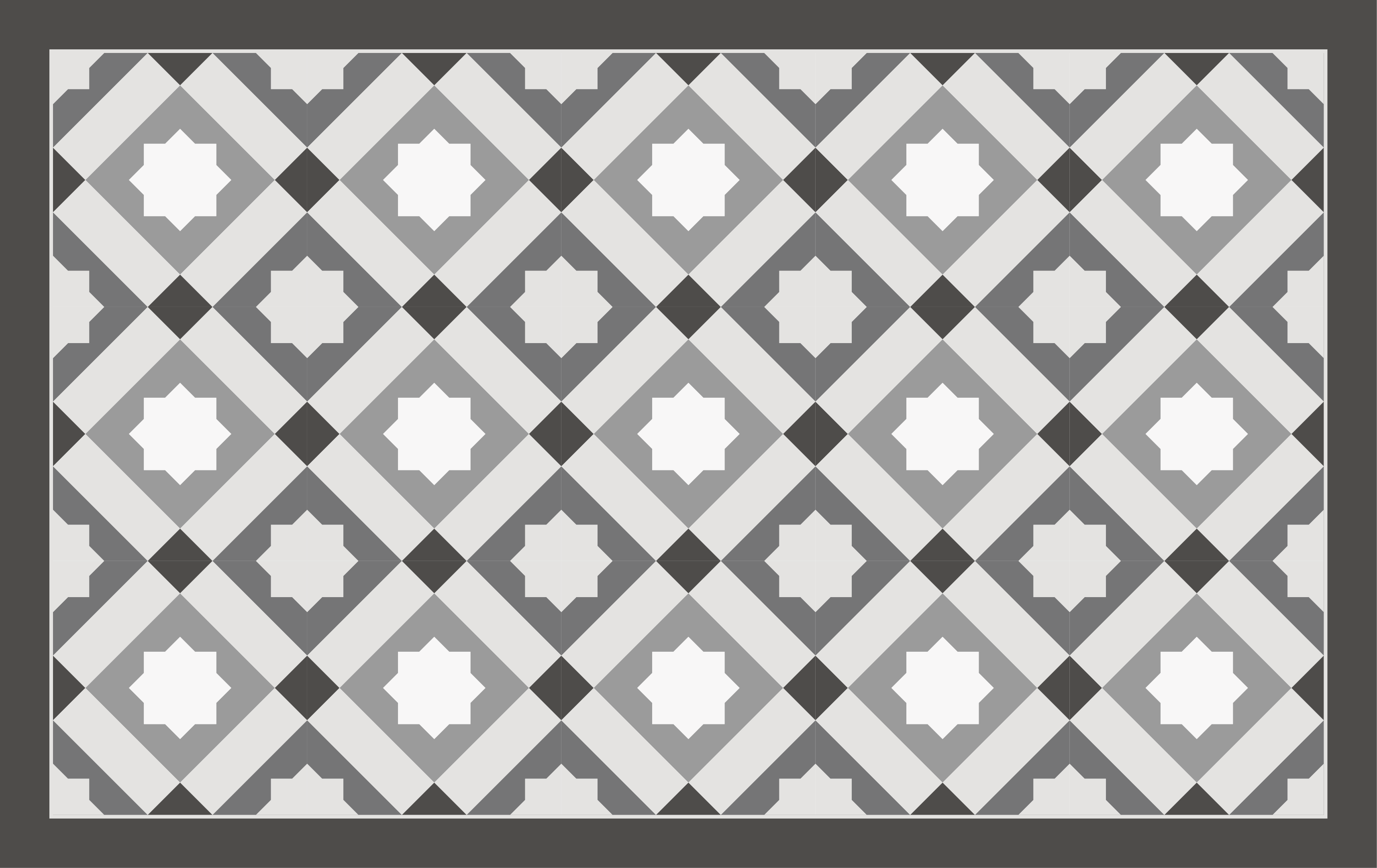 Modern szürke geometriai csillag minta csempe szőnyeg - TenStickers