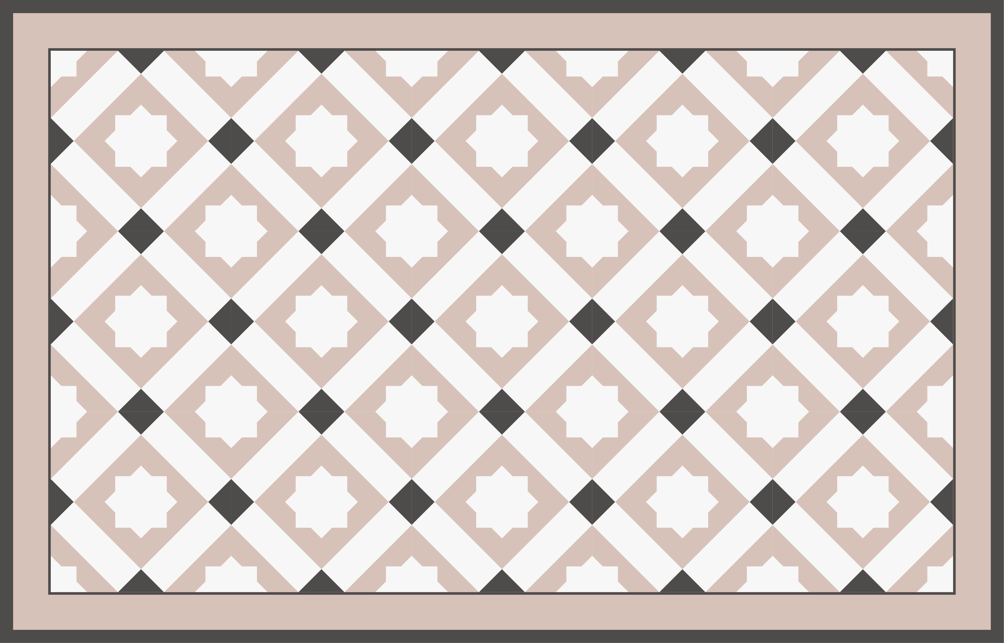 Bézs és sötétszürke csillag mintás csempe szőnyeg - TenStickers