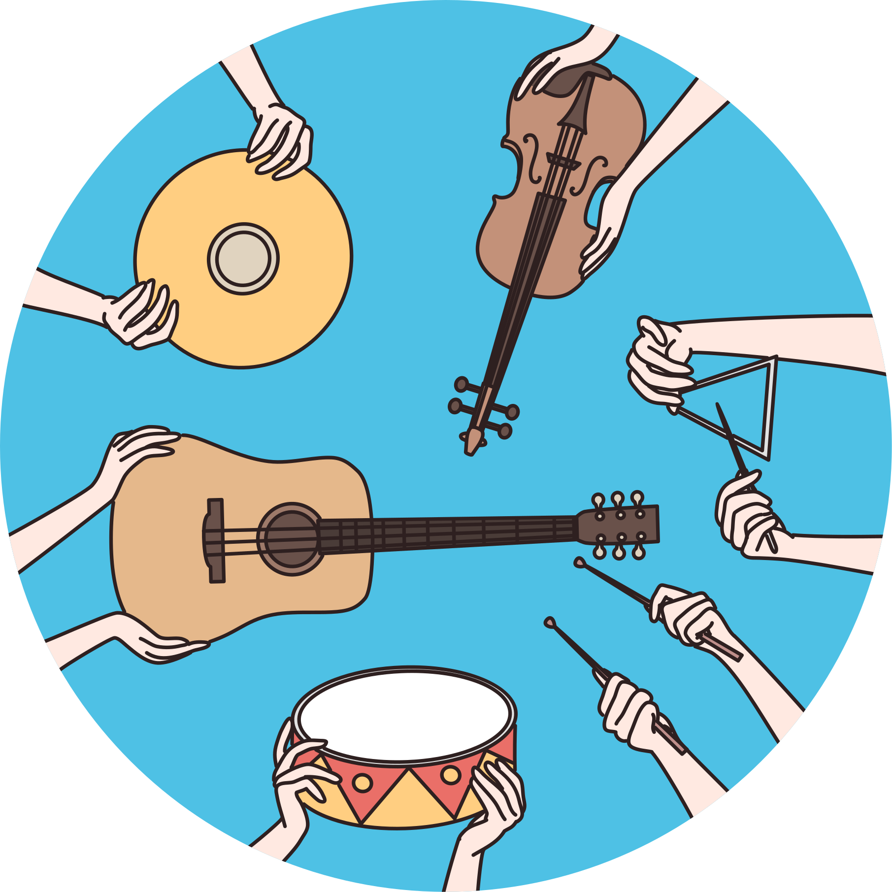 Zenei kezek motívuma vinil szőnyeg mások - TenStickers