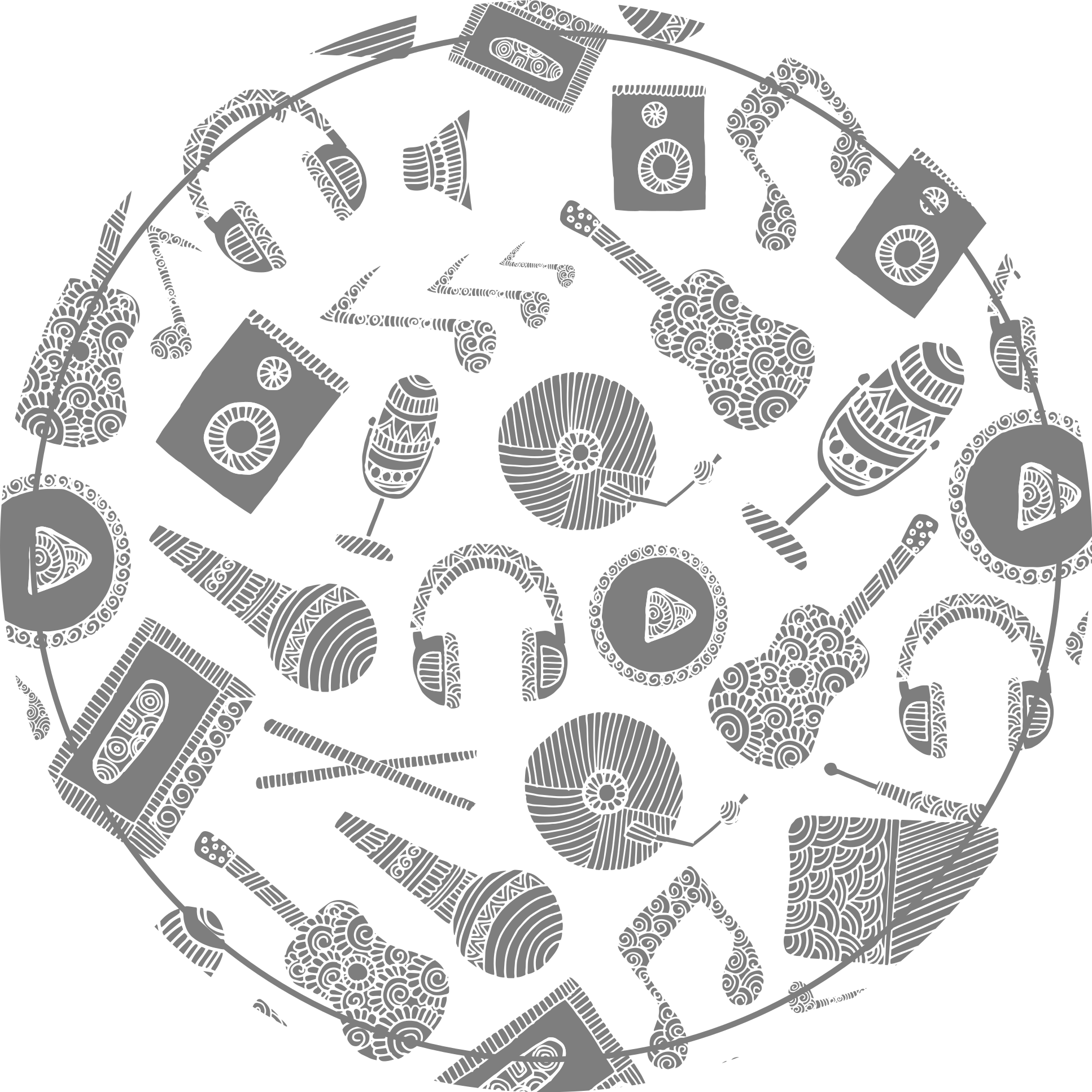 Hangszer minták vinil szőnyeg mások - TenStickers