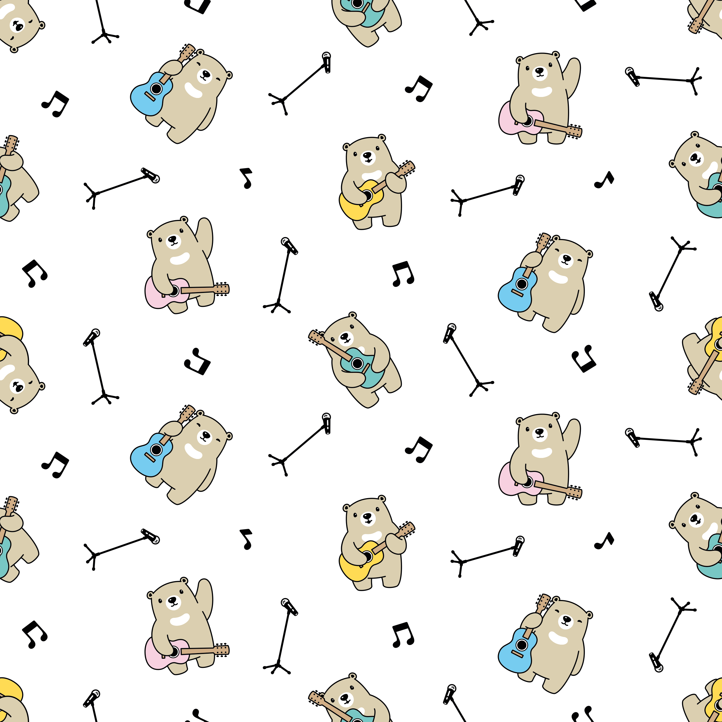 Zenélő medvék minta vinil szőnyeg óvodák - TenStickers
