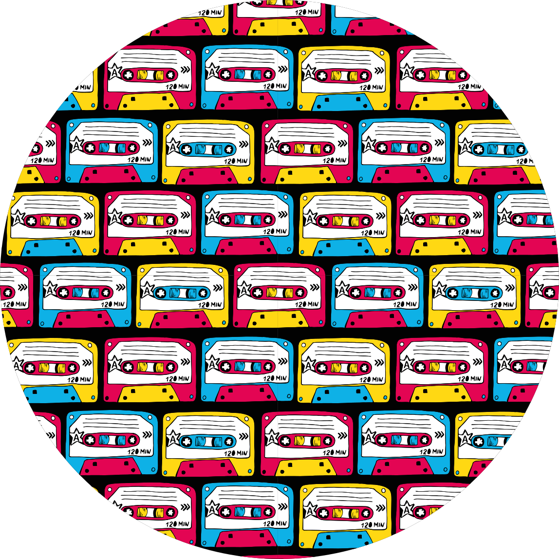 Vidám kazetták - vinil szőnyeg szüret - TenStickers