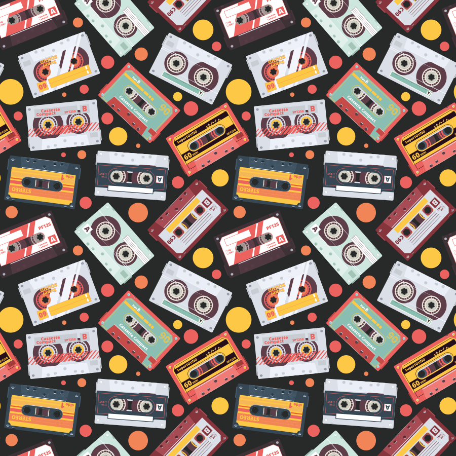 Retro kazetta stílus vinil szőnyeg struktúra - TenStickers