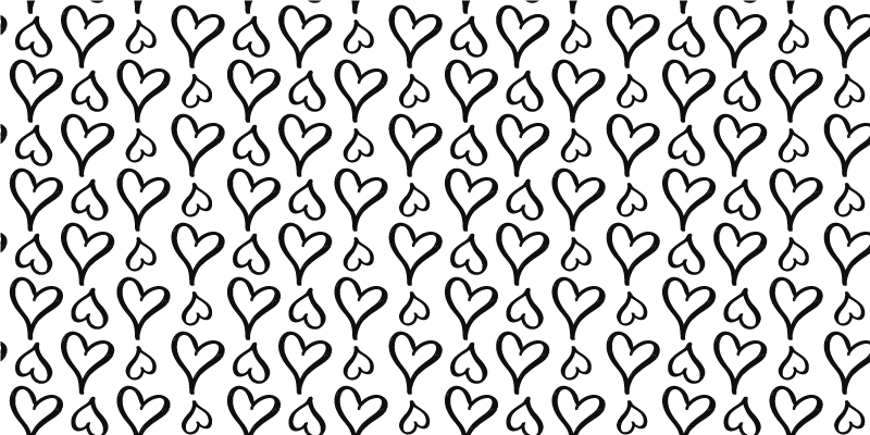 Fekete szív mintás vinil szőnyeg struktúra - TenStickers