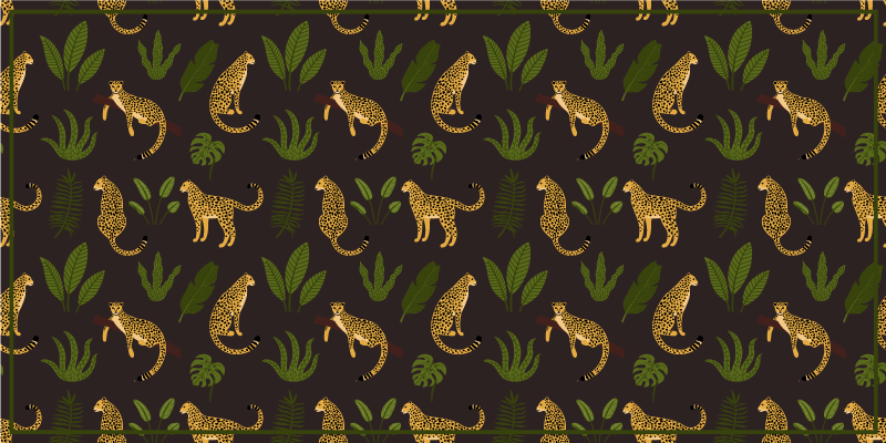 Leopárd levél minta vinil szőnyeg állatnyomat - TenStickers
