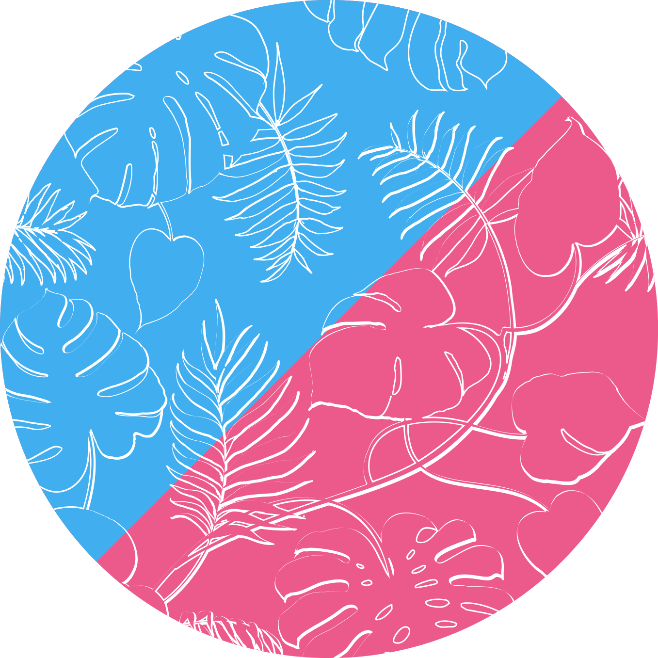 Rózsaszín és kék színű blokkok hagy körkörös szőnyeg - TenStickers