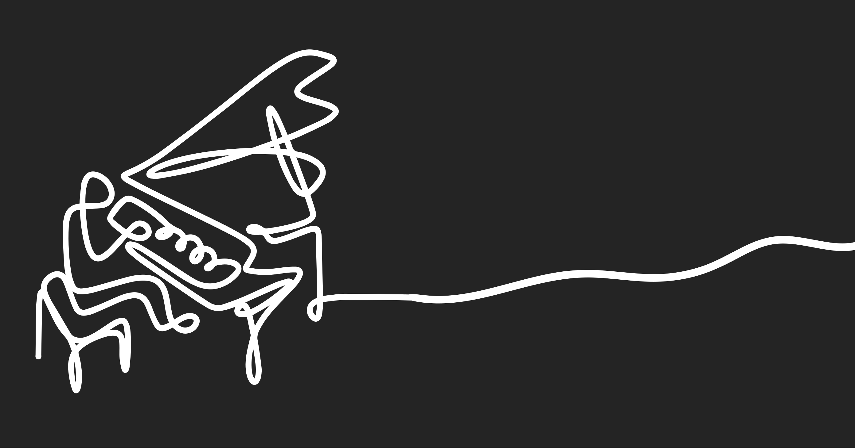 Zongora vonalművészet vinil szőnyeg modern - TenStickers