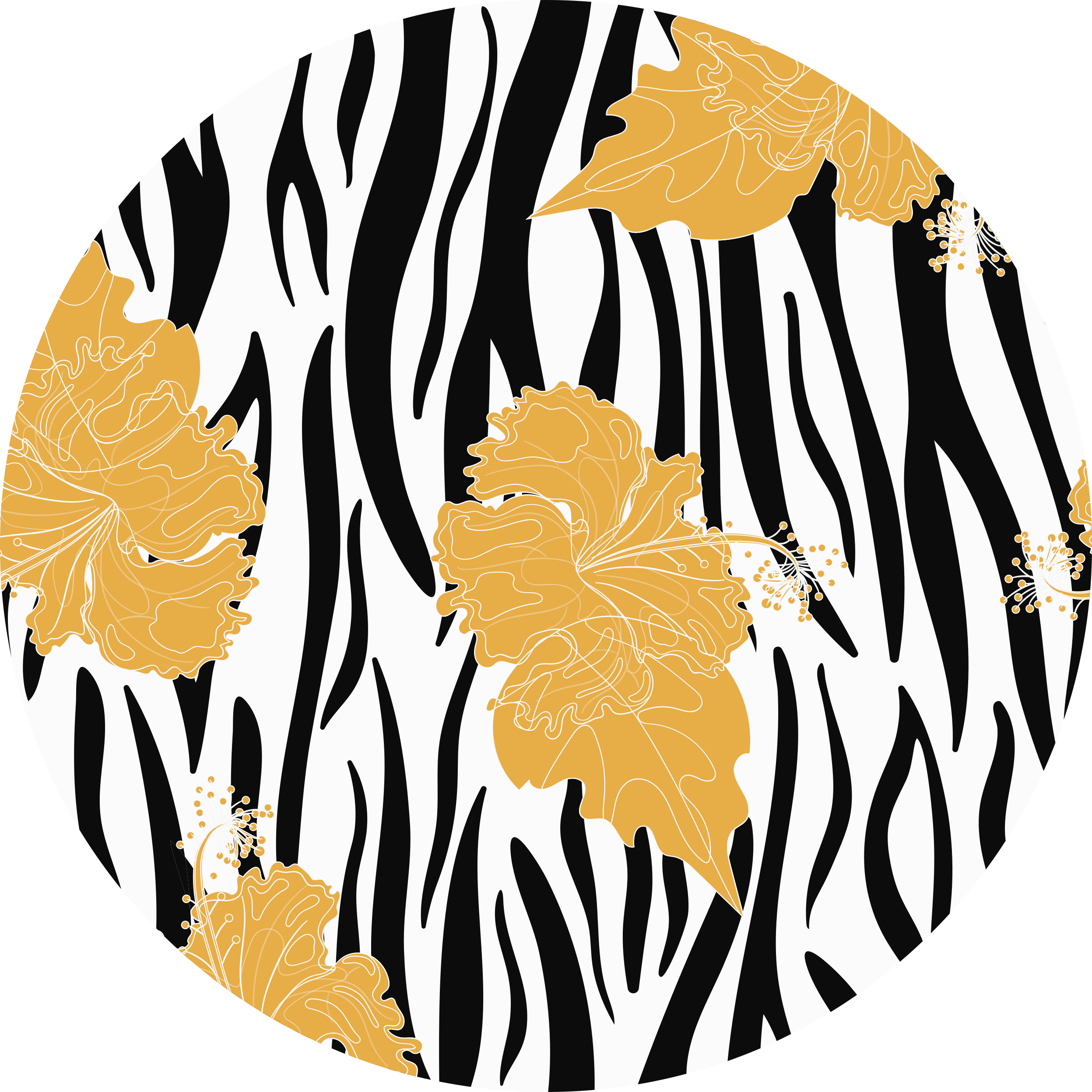 Virágos zebra motívum vinil szőnyeg állatnyomat - TenStickers