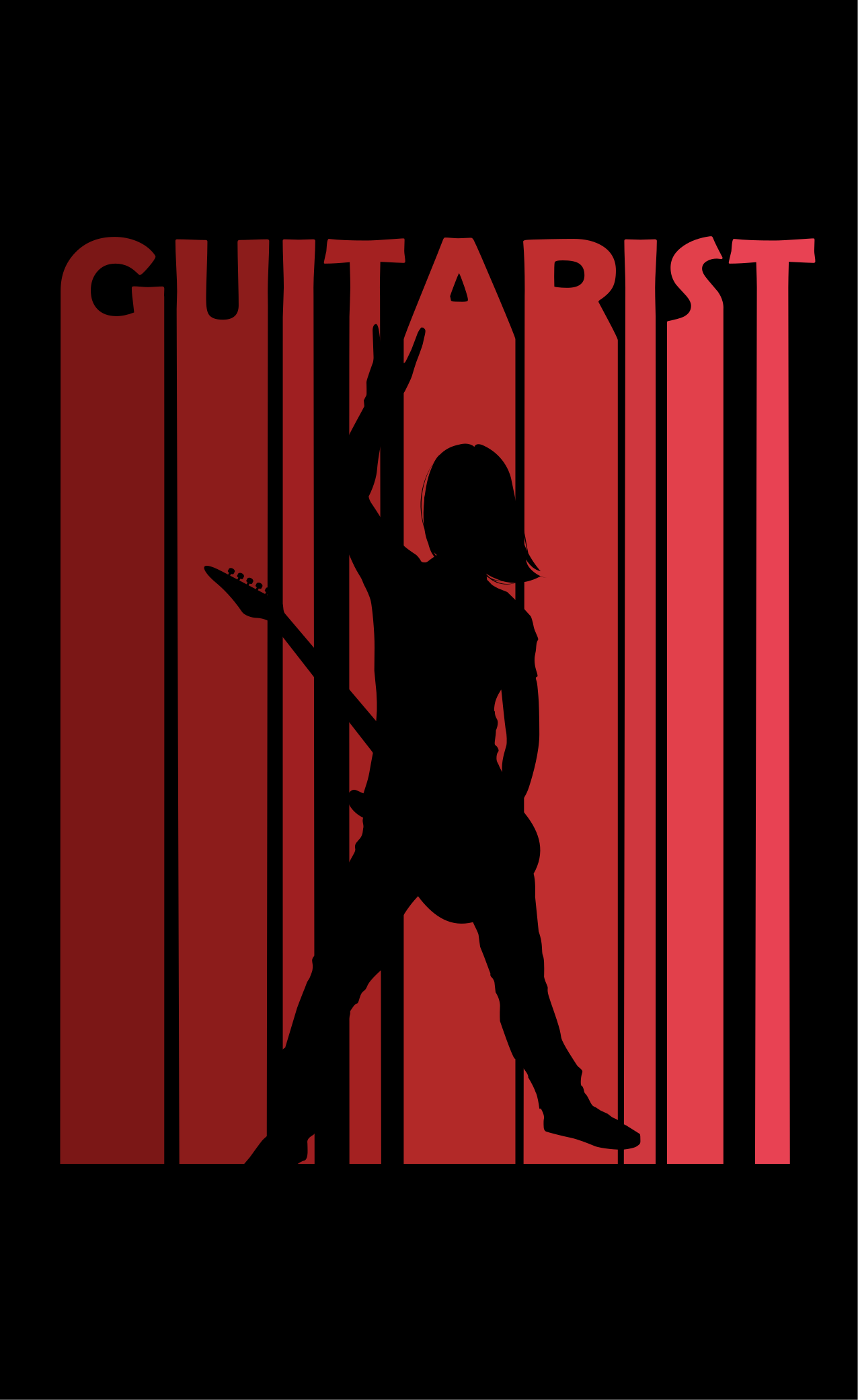 Gitáros zenész sziluettje modern szőnyeg - TenStickers