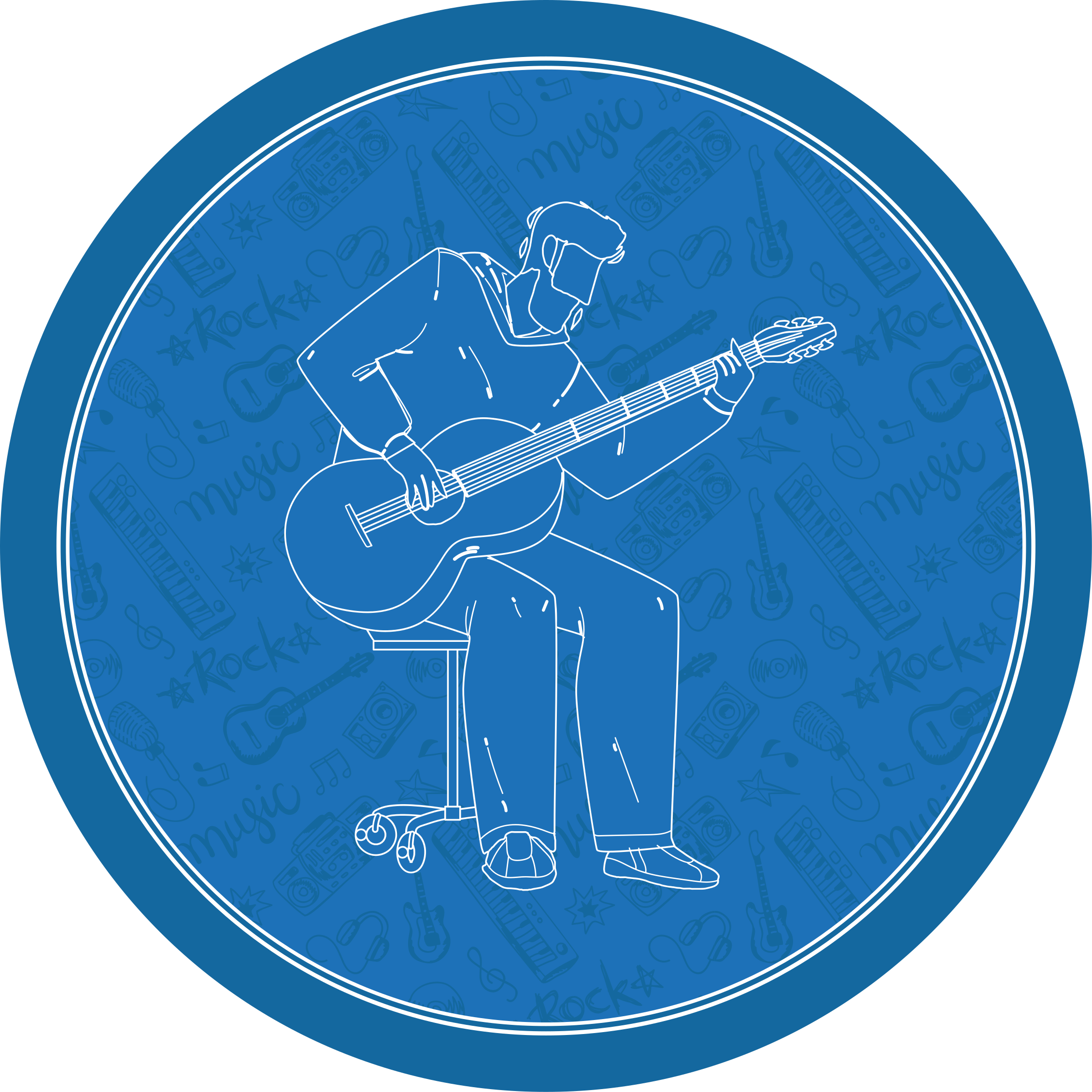 ül gitáros minimalista design modern szőnyeg - TenStickers