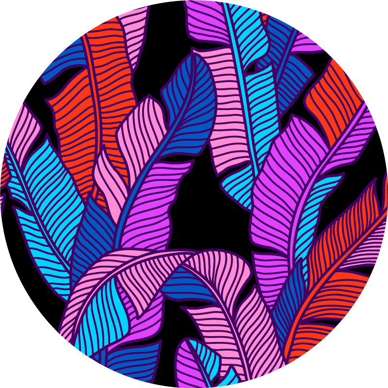 élénk levélelemek vinil szőnyeg virágok és növények - TenStickers