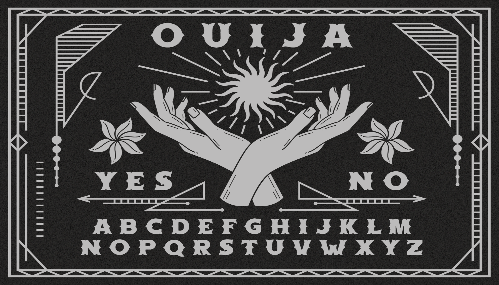 Fekete -fehér ouija tábla vintage szőnyeg - TenStickers