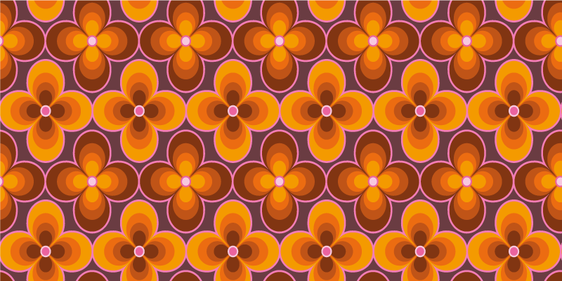 Retro virágmintás vinil szőnyeg szüret - TenStickers