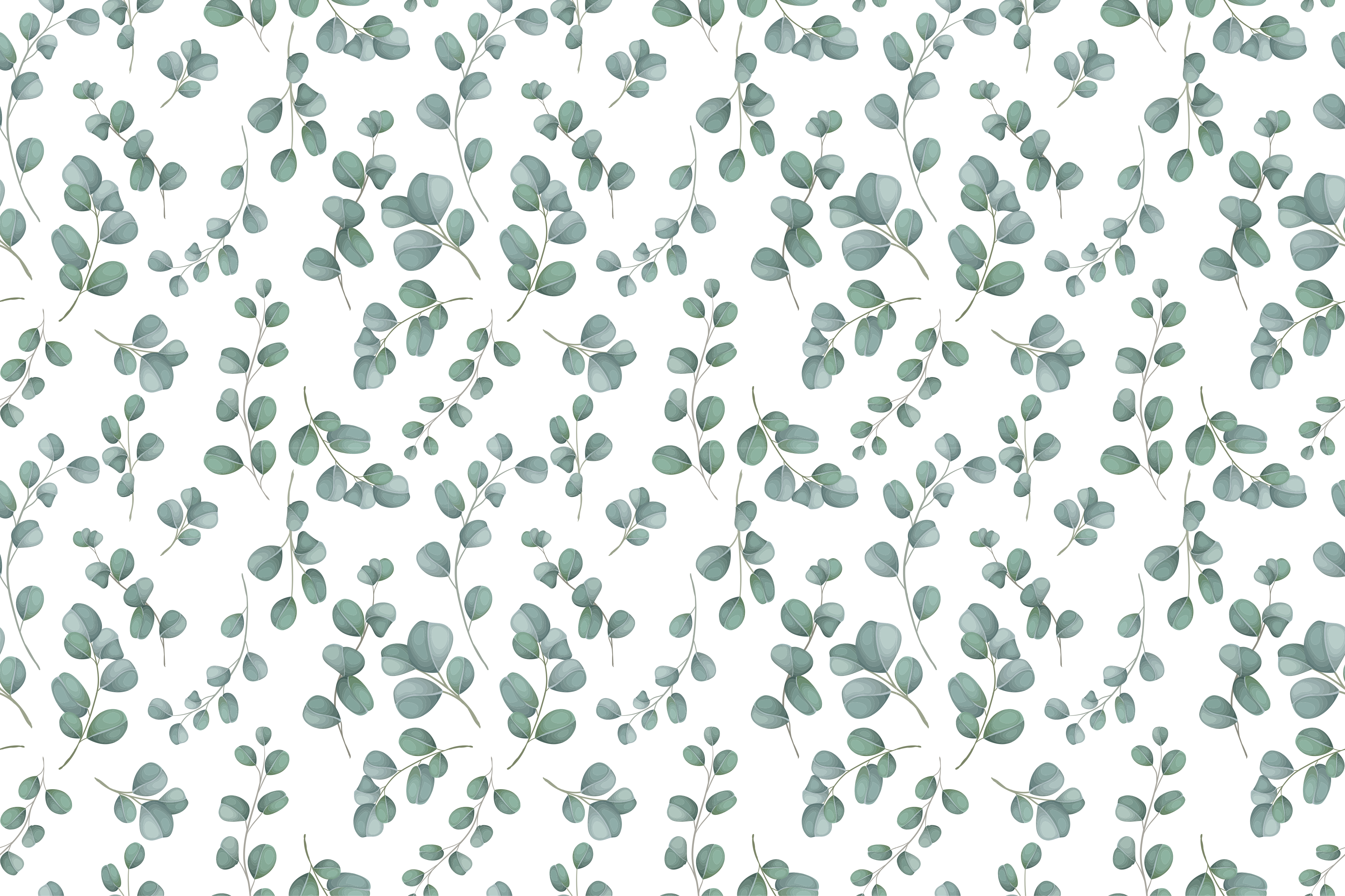 Elegáns zöld minta vinil szőnyeg virágok és növények - TenStickers