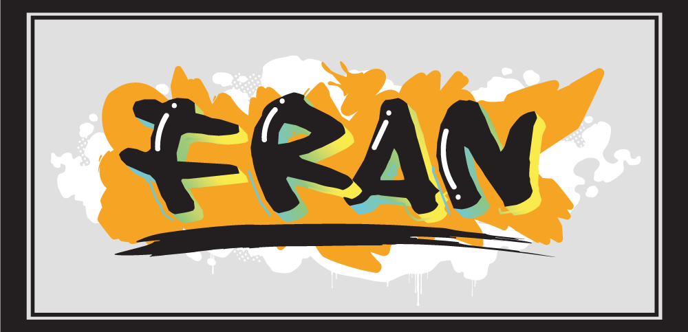 Városi stílusú, színes graffiti személyre szabott szőnyeg - TenStickers