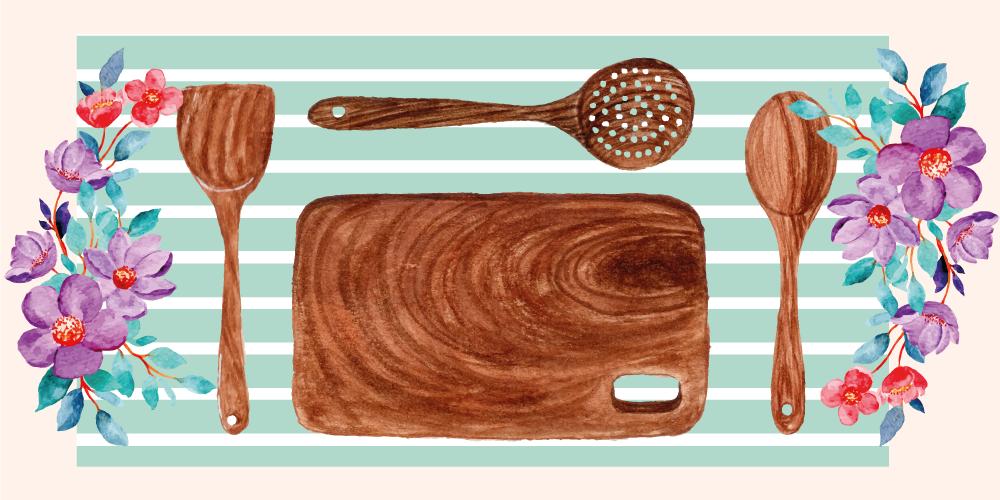 Virágos konyhai kiegészítők vinil szőnyeg konyha - TenStickers