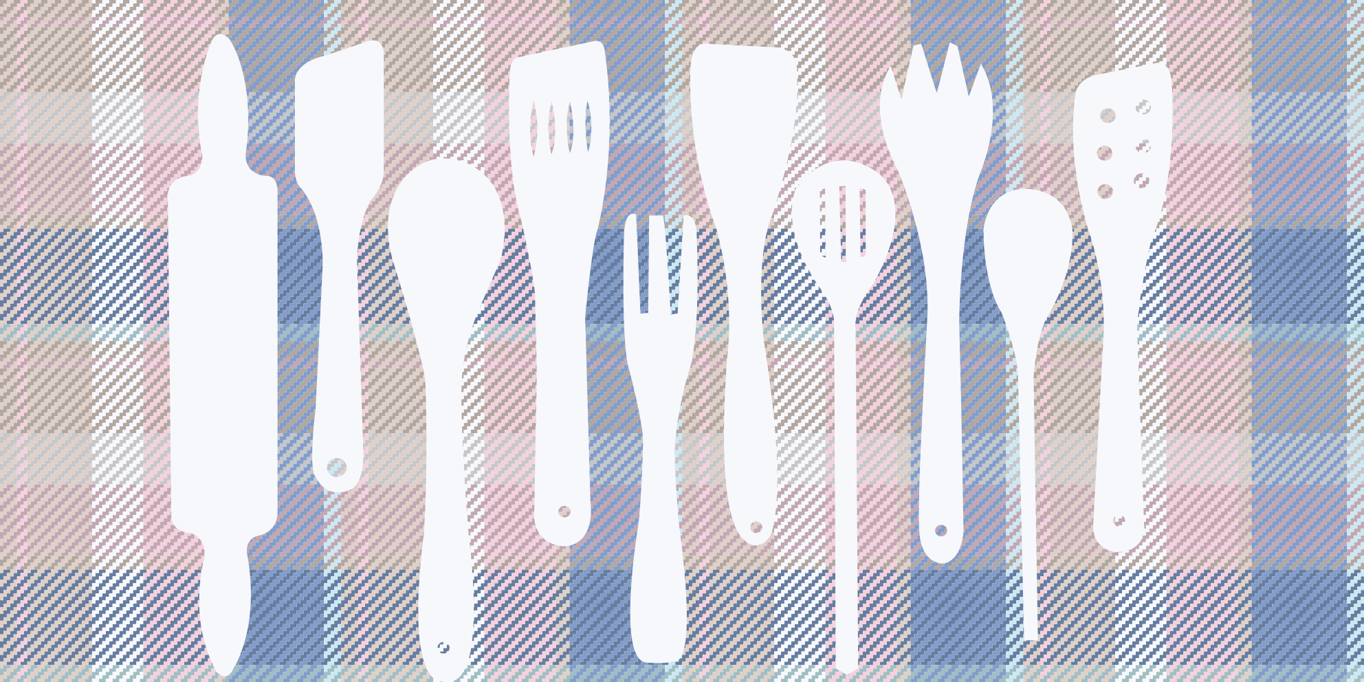 Főzőeszköz sziluettek vinil szőnyeg konyha - TenStickers