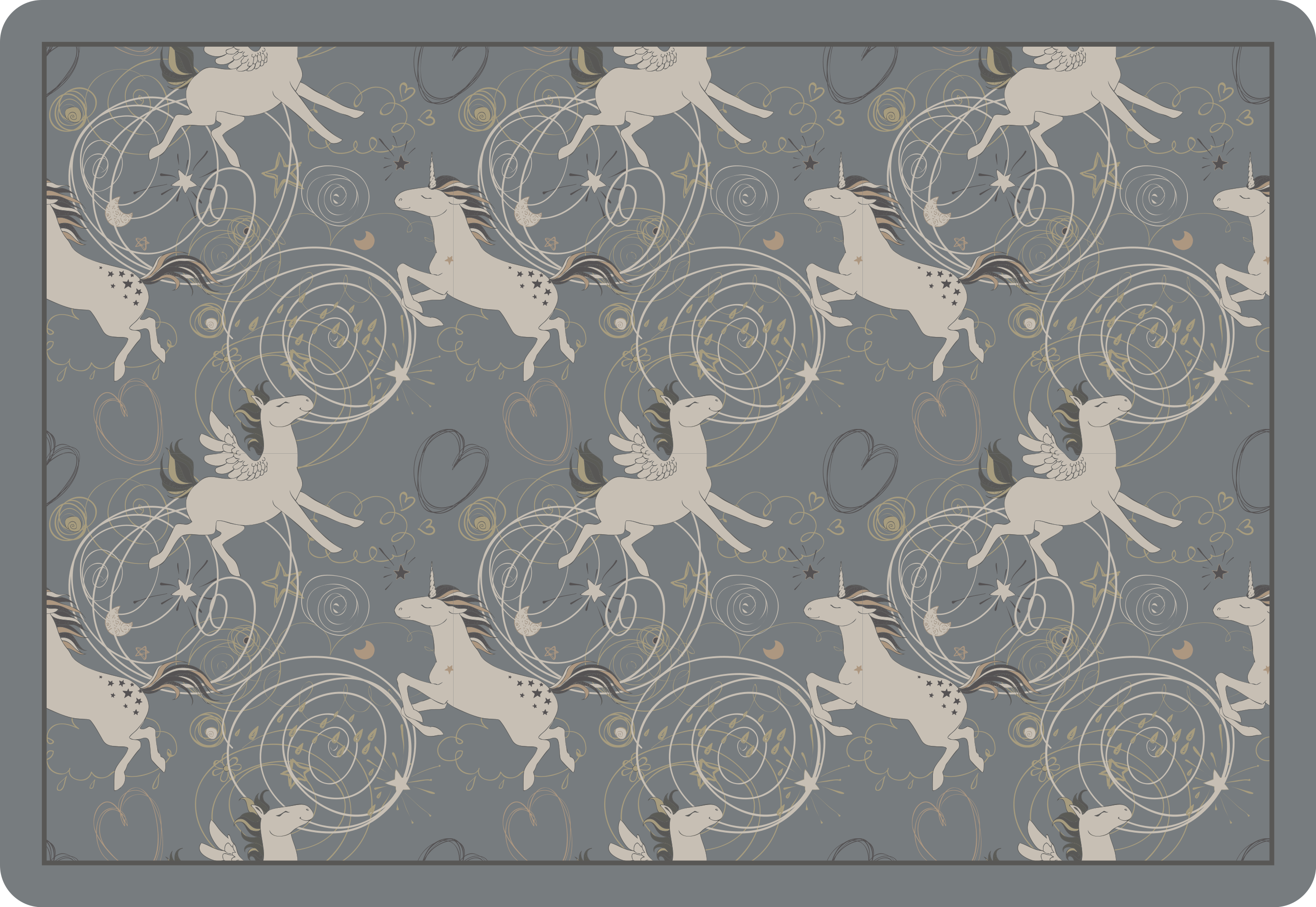 Szeszélyes unikornisok dizájnja vinil szőnyeg gyerekek - TenStickers