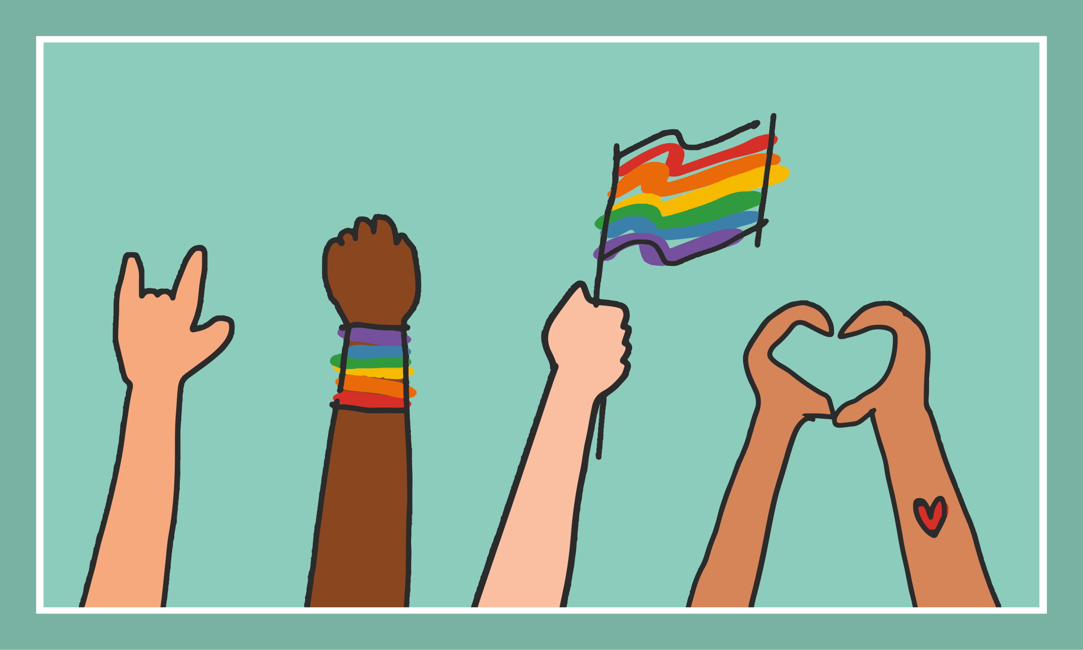 Sokszínű kezek fel vinil szőnyeg események - TenStickers