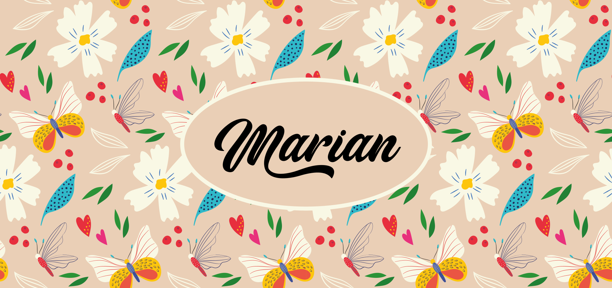 Egyedi bézs virágmintás vinil szőnyeg hálószoba - TenStickers