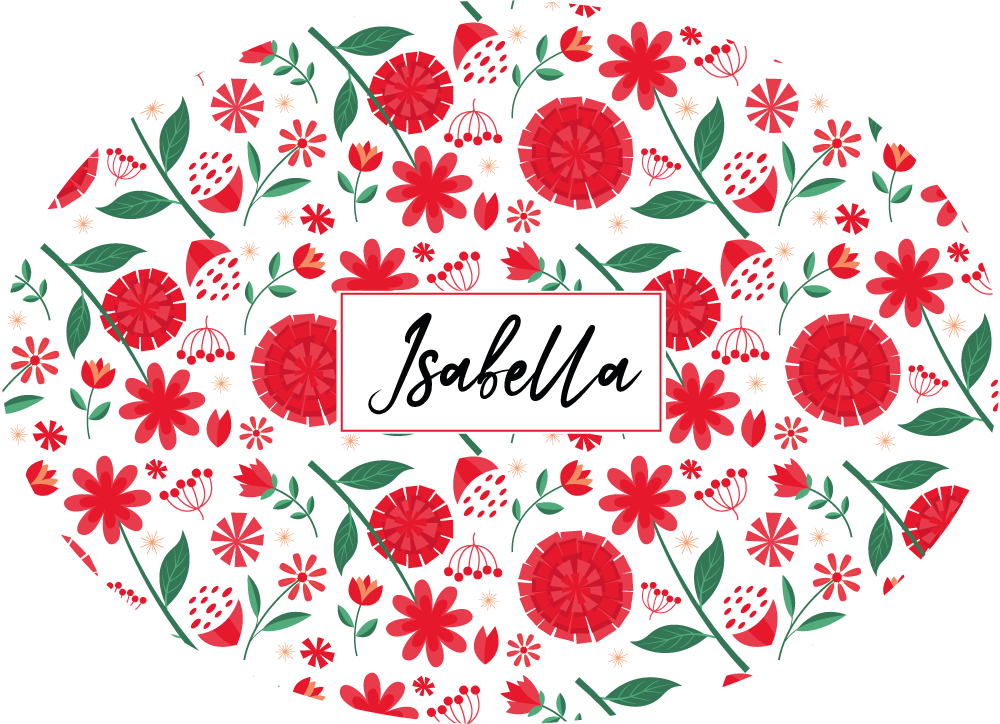 Egyedi piros virágok vinil szőnyeg hálószoba - TenStickers