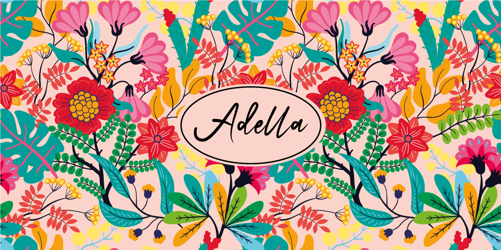 Egyedi virágmintás vinil szőnyeg hálószoba - TenStickers