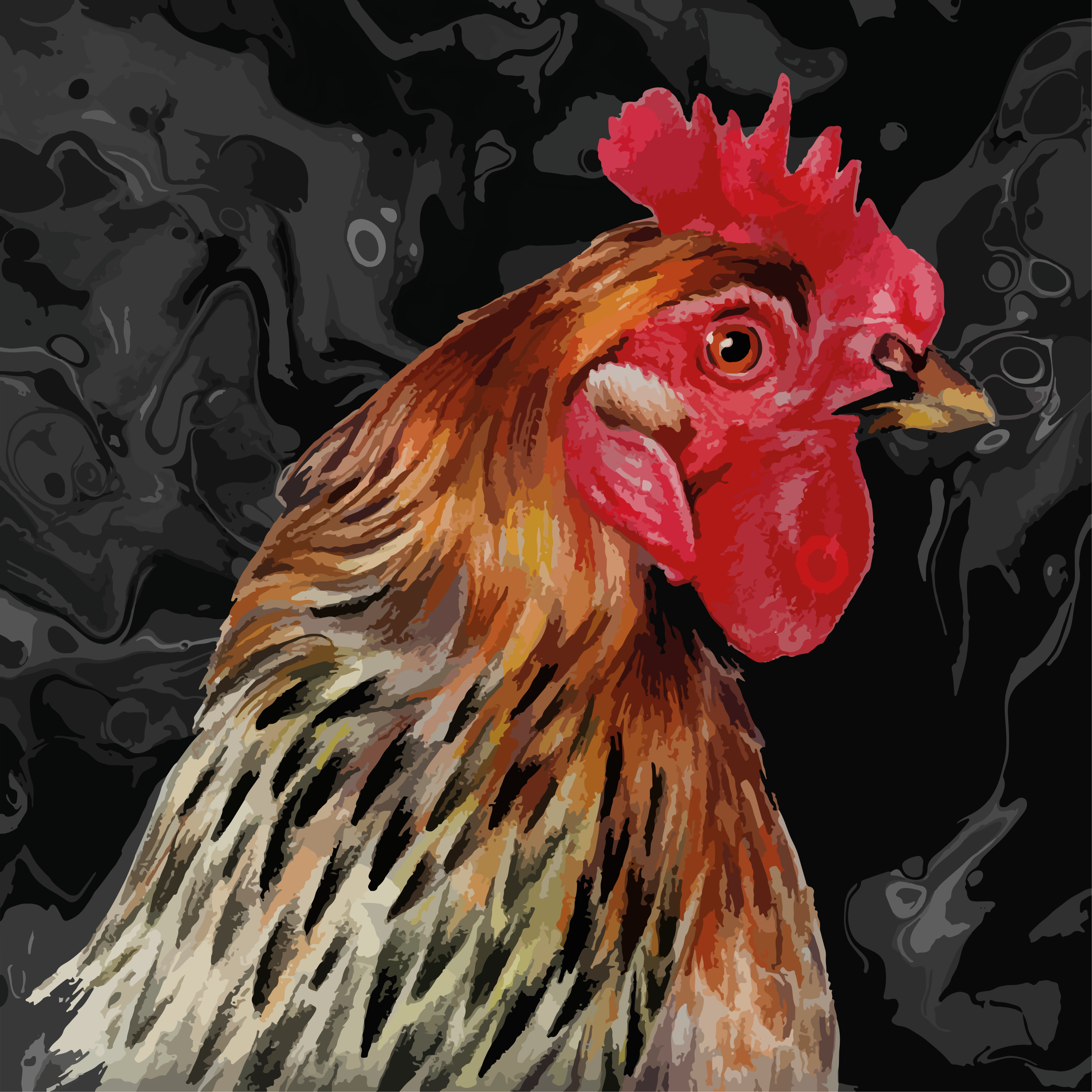 Színes kakasfej vinil szőnyeg állatnyomat - TenStickers