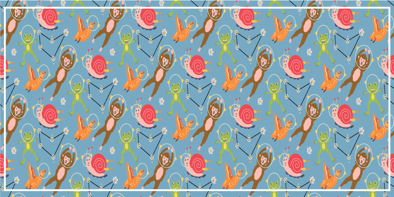 Színes űrlények vinil szőnyeg mások - TenStickers