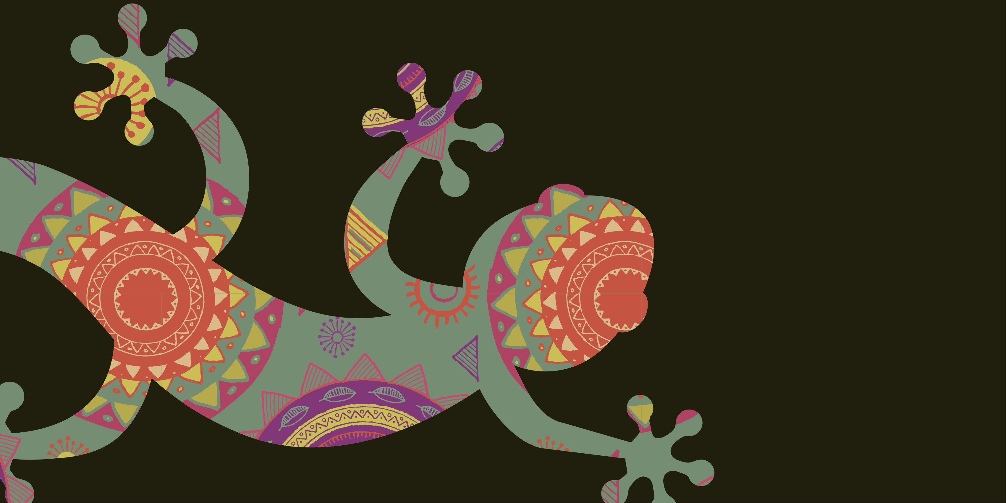 Színes geometrikus gyík vinil szőnyeg mandala - TenStickers