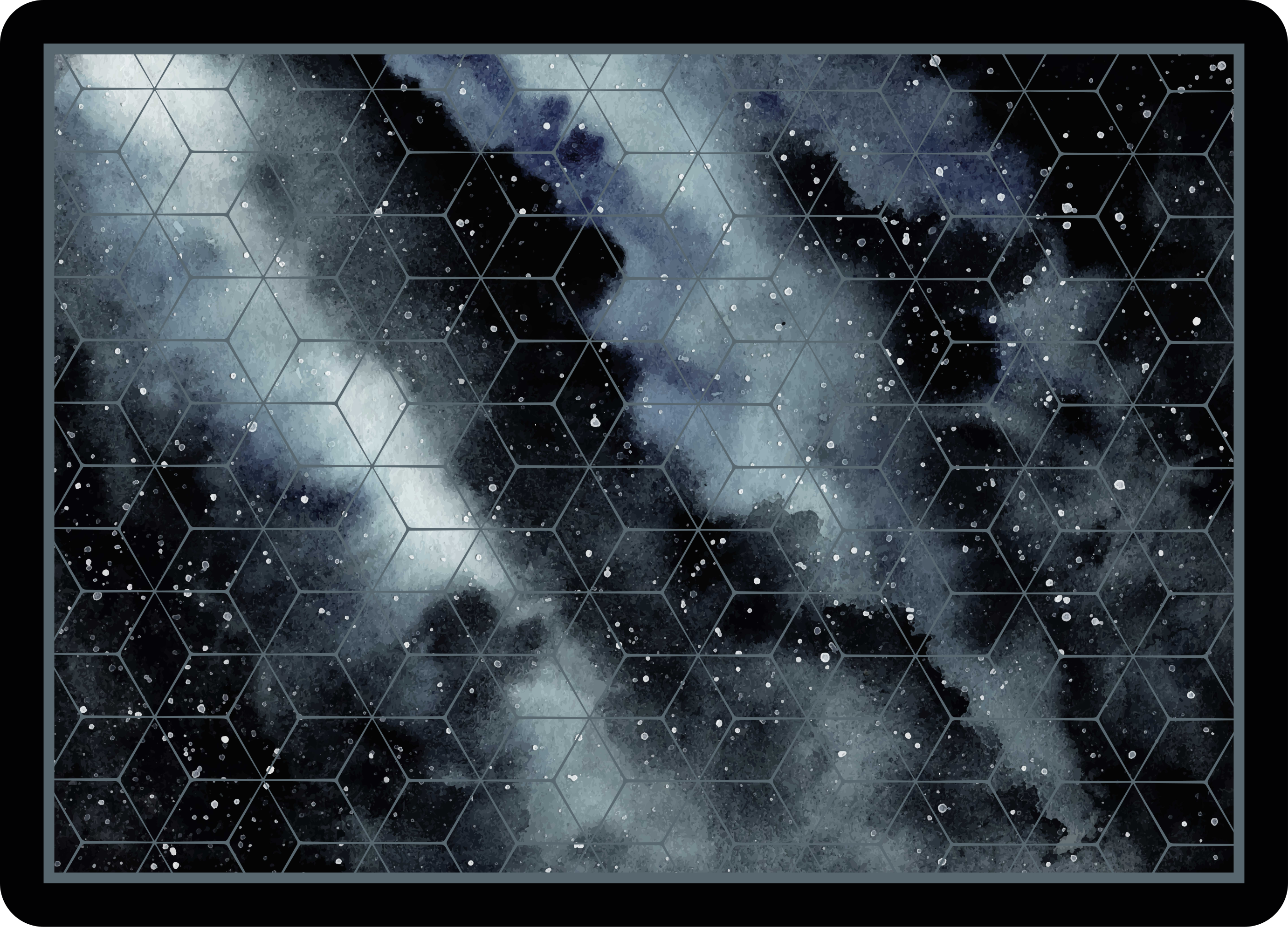 Hatszögletű galaxisminta vinil szőnyeg tinik - TenStickers