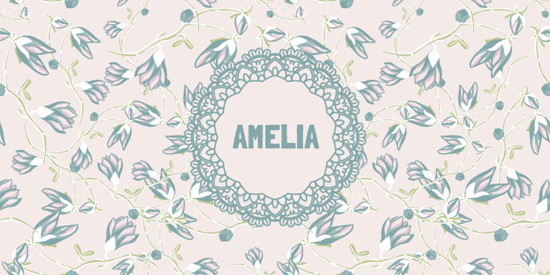 Virágminta névvel vinil szőnyeg hálószoba - TenStickers