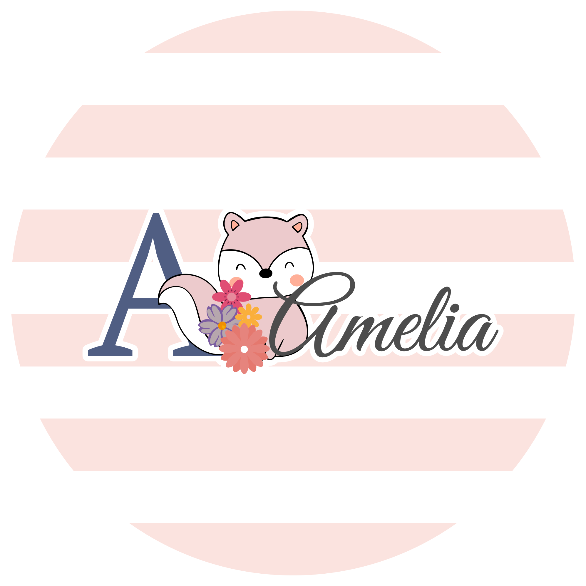 Aranyos állatok mókus név baba játszószőnyeg - TenStickers