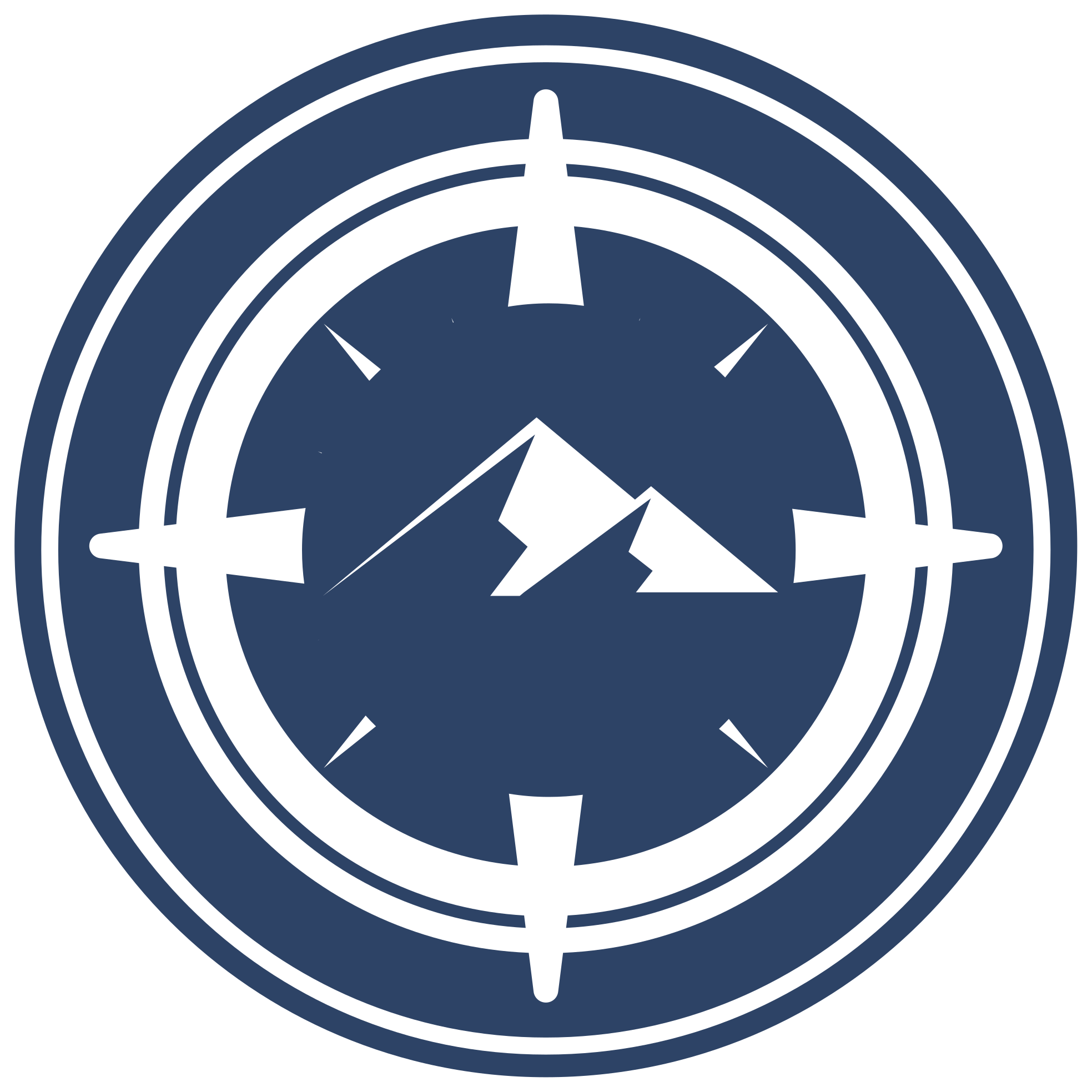 Iránytű hegyi tervezés Vinil szőnyeg kör alakú - TenStickers