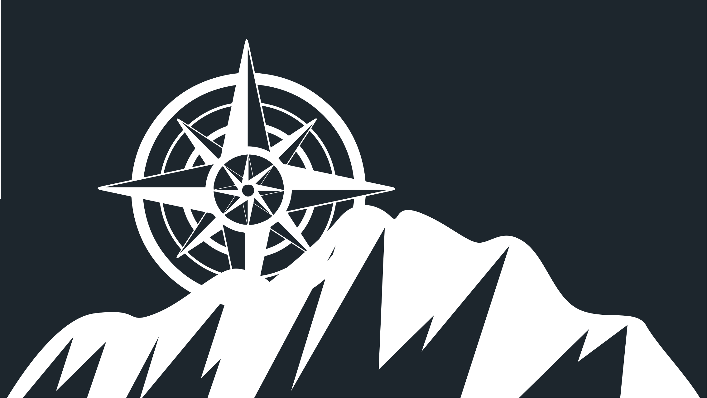 Iránytű hegy grafika vinil szőnyeg modern - TenStickers