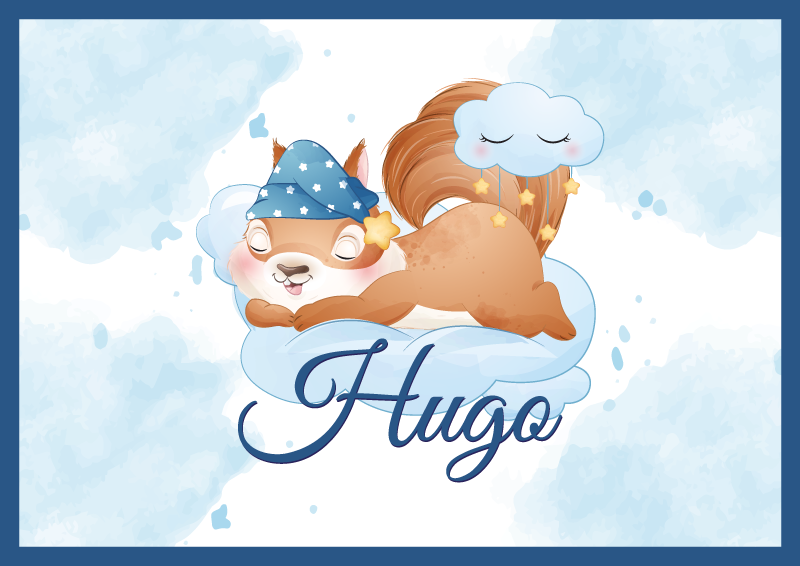 Aranyos mókus álmodik Vinil szőnyeg nevekkel - TenStickers