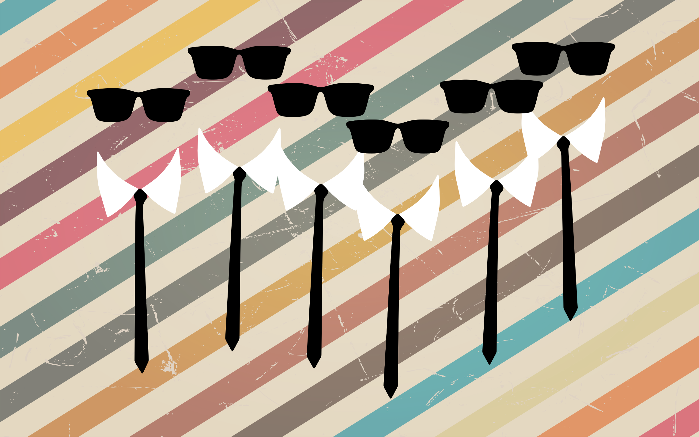 Elegáns csoportos öltözék vinil szőnyeg csíkos - TenStickers