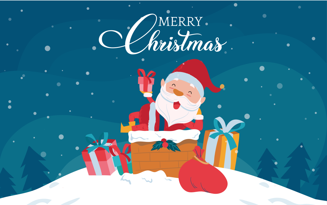 Vidám mikulás hangulat vinil szőnyeg karácsony - TenStickers