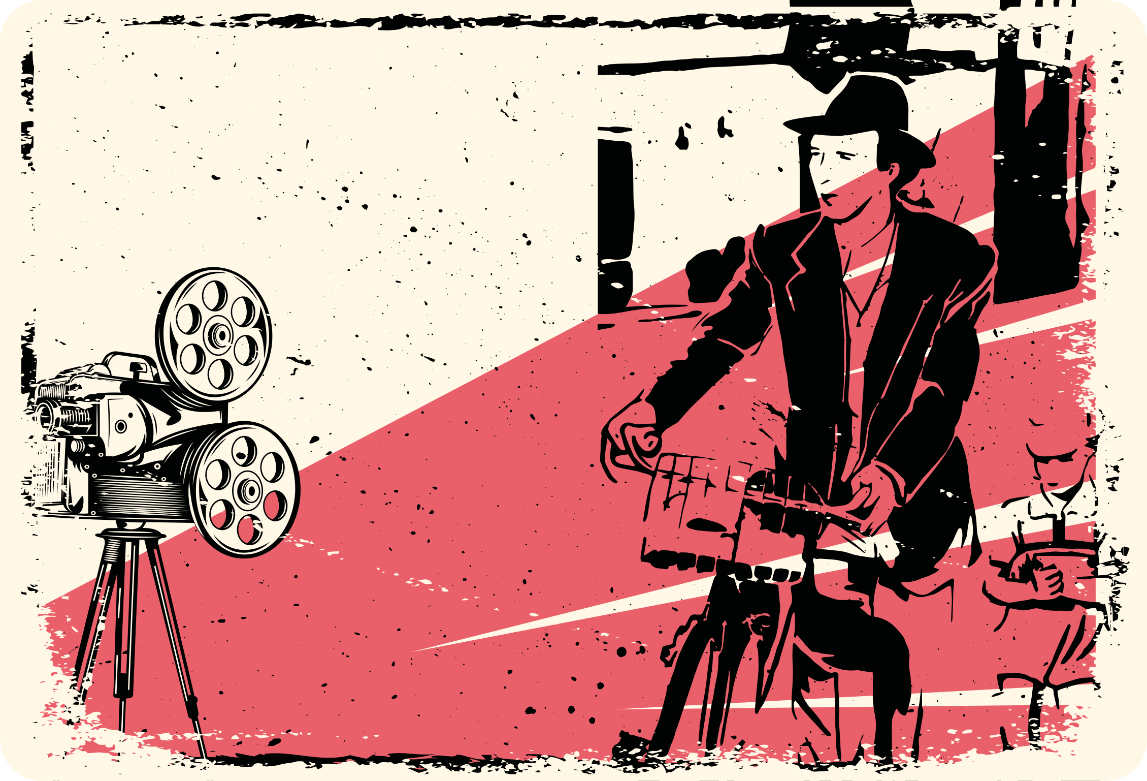 Klasszikus filmjelenet vinil szőnyeg szüret - TenStickers