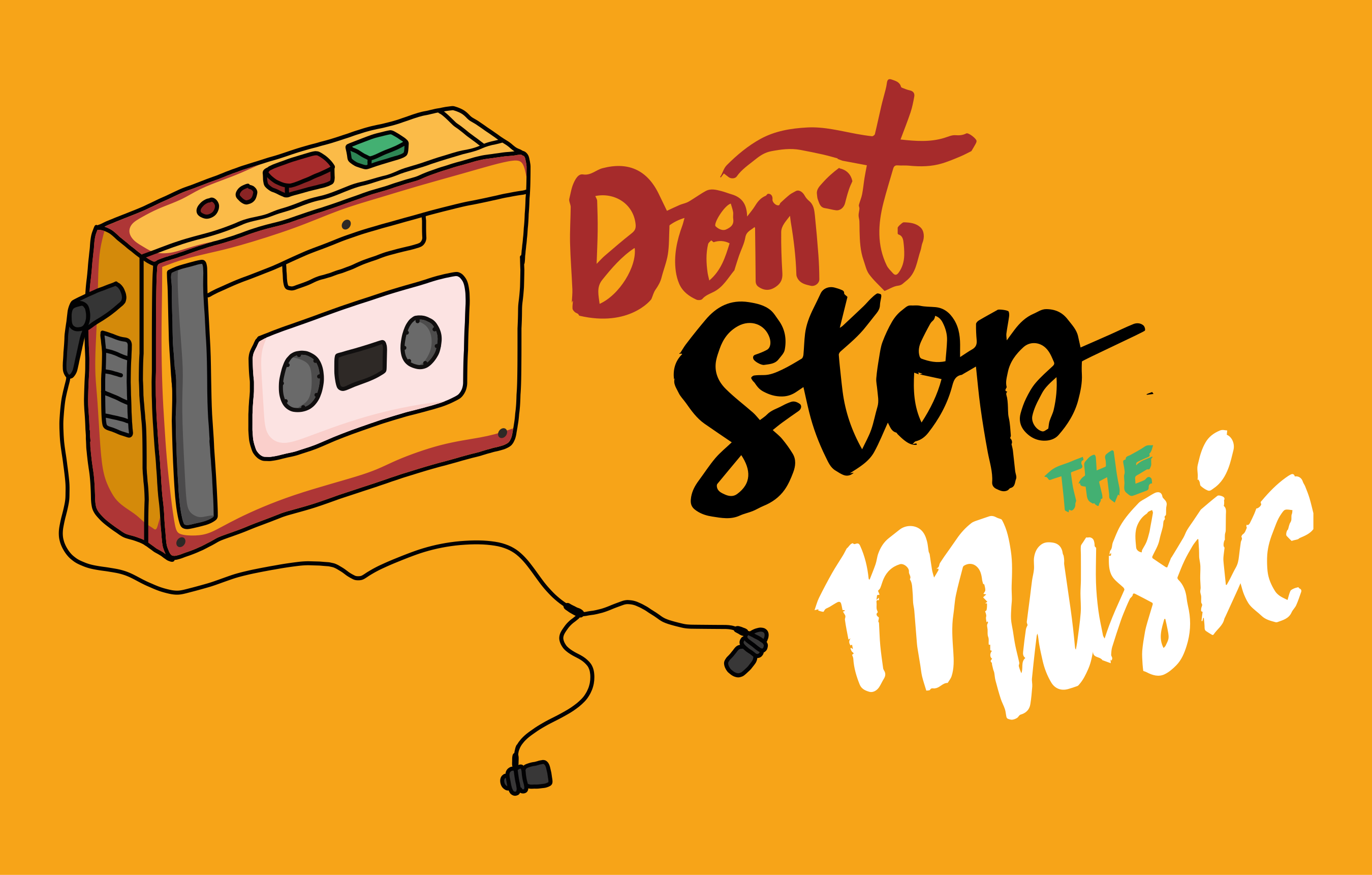 Retro kazetta téma vinil szőnyeg mondatokkal - TenStickers