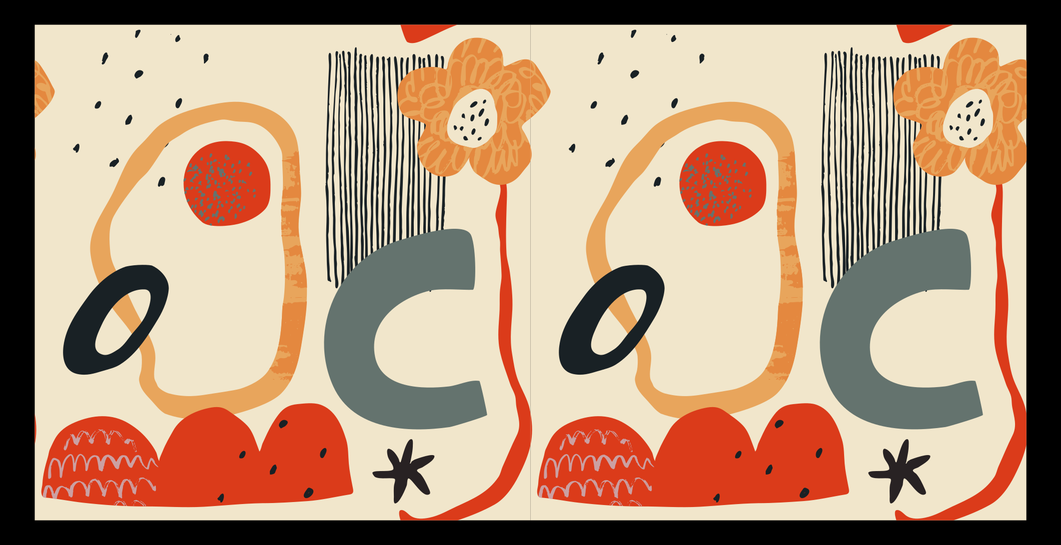 Merész virágos elemek vinil szőnyeg modern - TenStickers