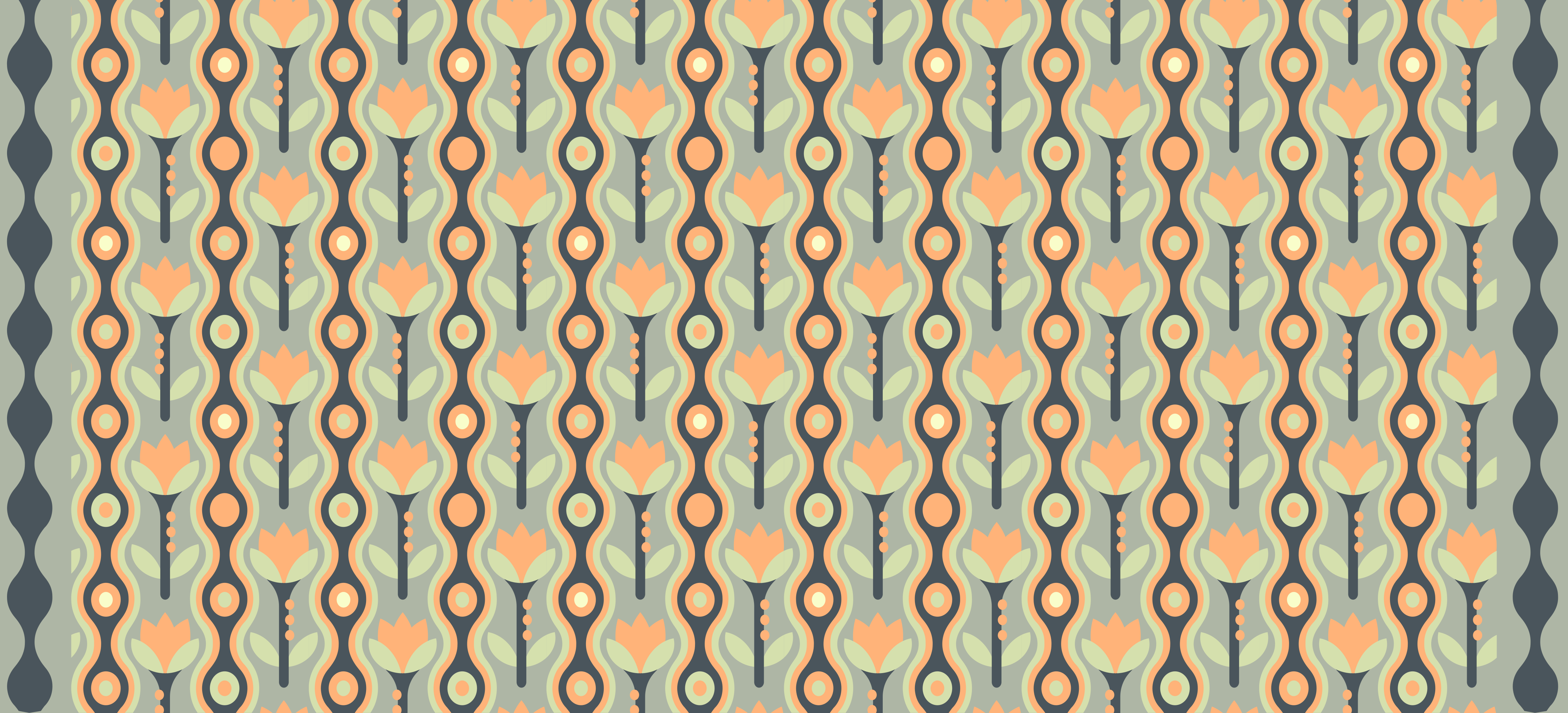 Stilizált virágminta vinil szőnyeg tinik - TenStickers