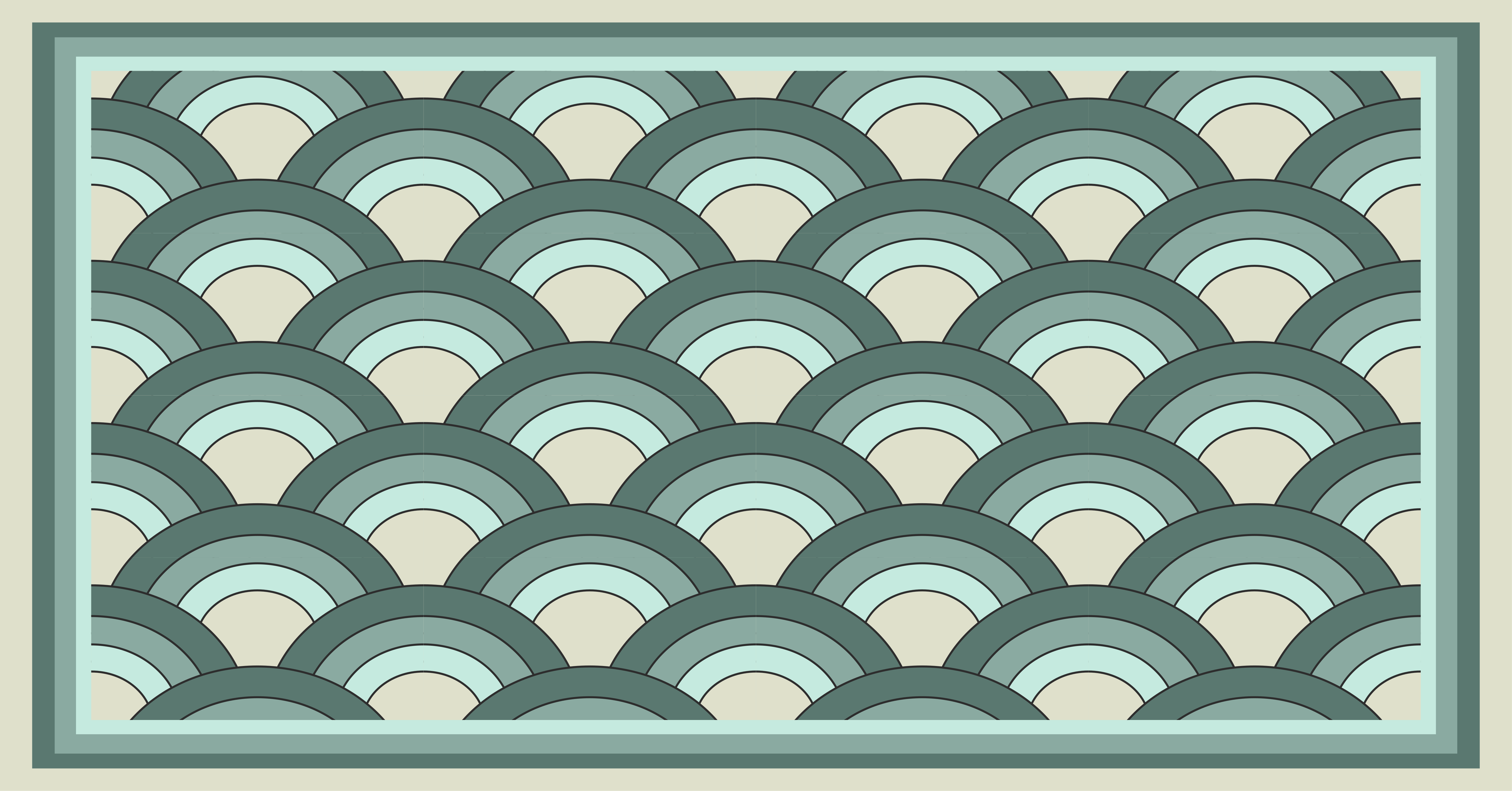 Kék árnyékolt mérleg minta vintage szőnyeg - TenStickers