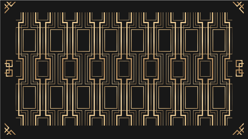 Arany és fekete deco mintás geometrikus szőnyegek - TenStickers