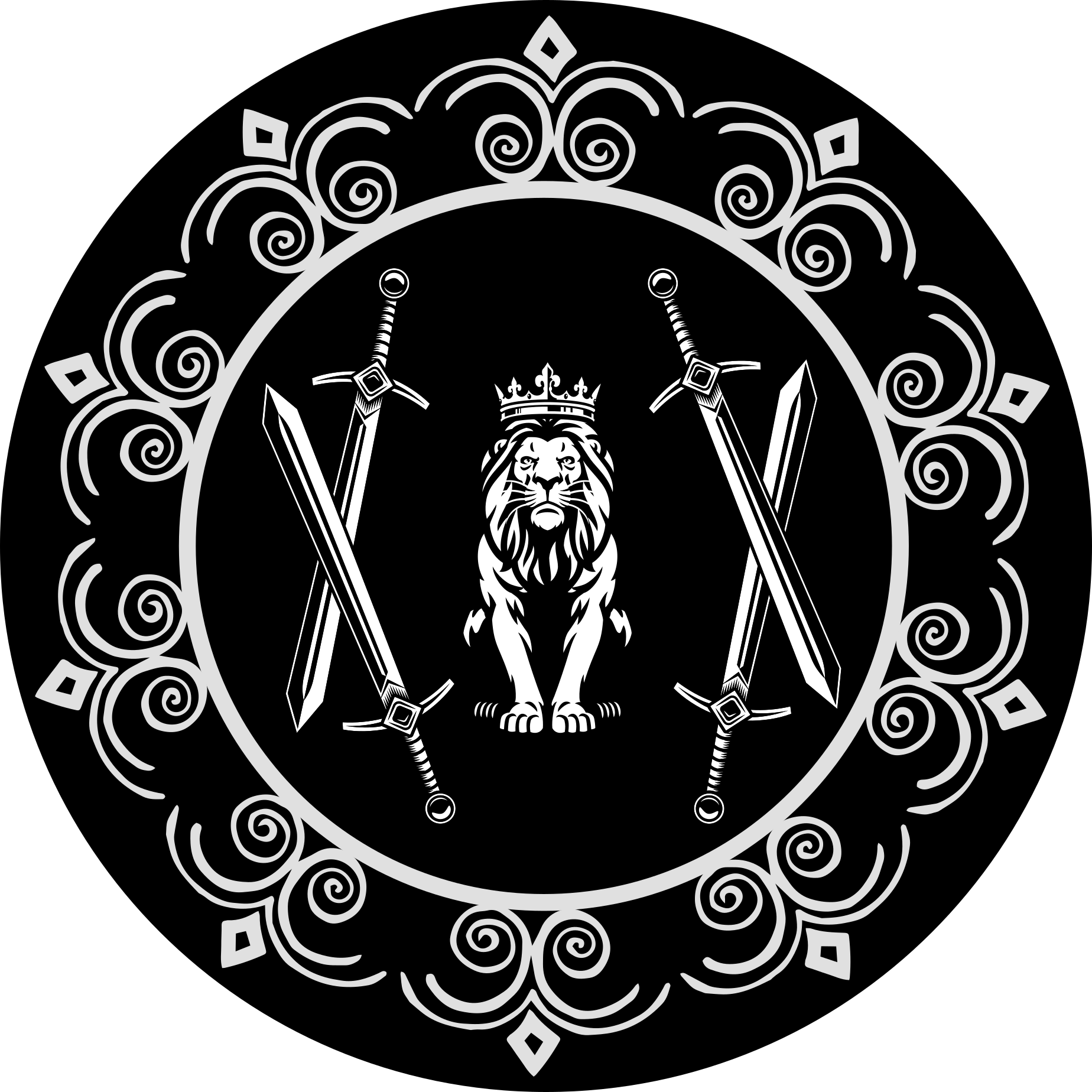 Fenséges oroszlán jelkép Vinil szőnyeg kör alakú - TenStickers