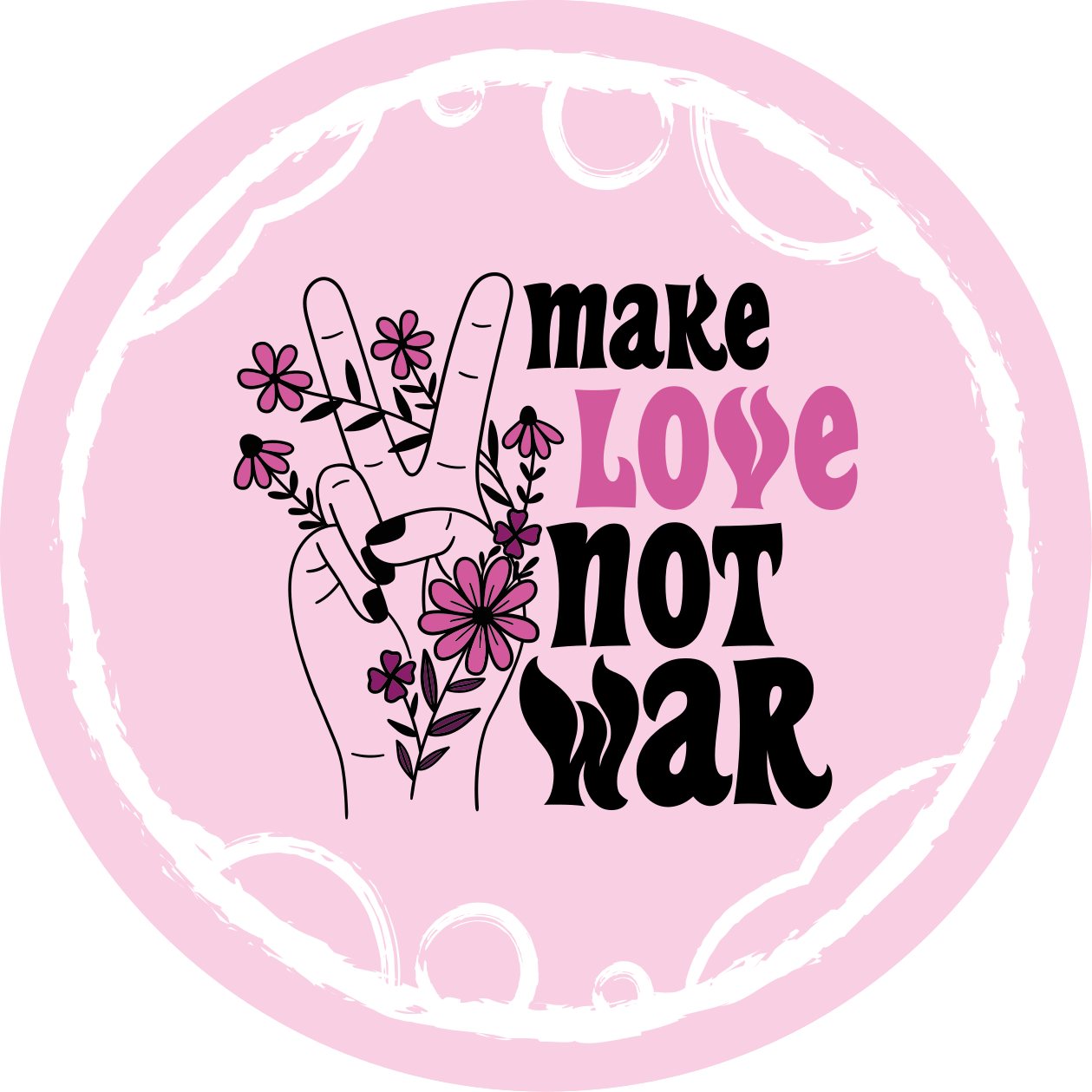 Hogy szerelmes idézet a béke jel vintage szőnyeg - TenStickers