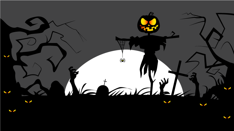 Hátborzongató temetői környezet vinil szőnyeg halloween - TenStickers