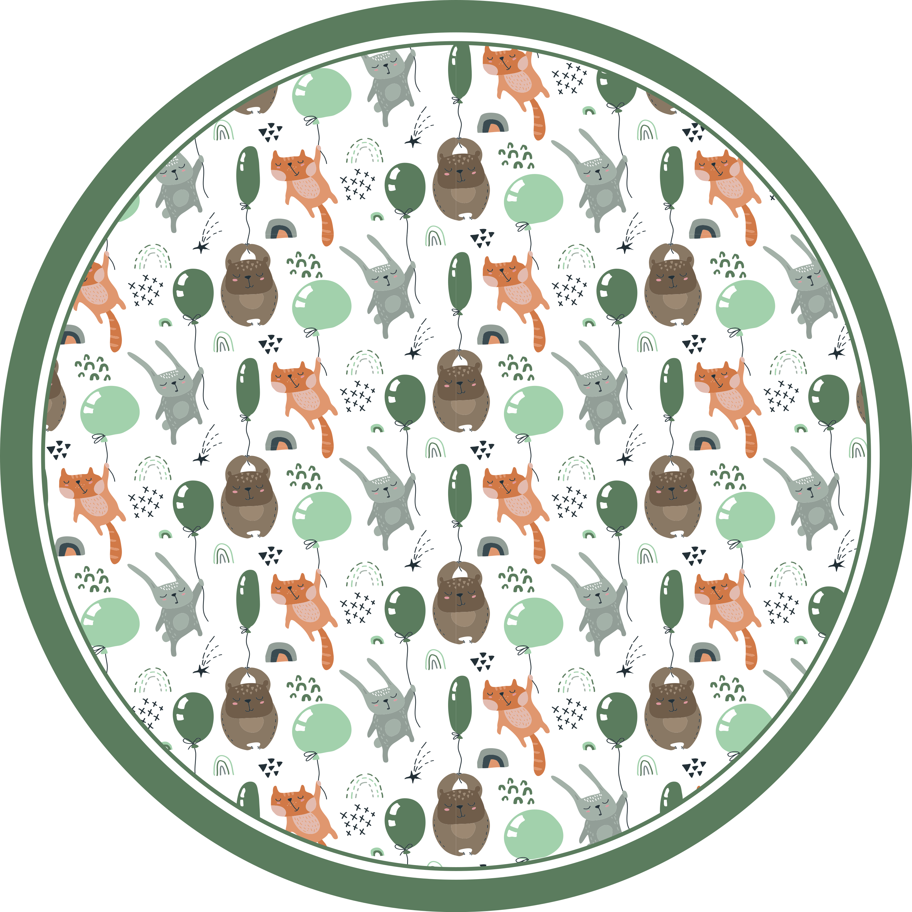 Játékos állatos lufik vinil szőnyeg gyerekek - TenStickers