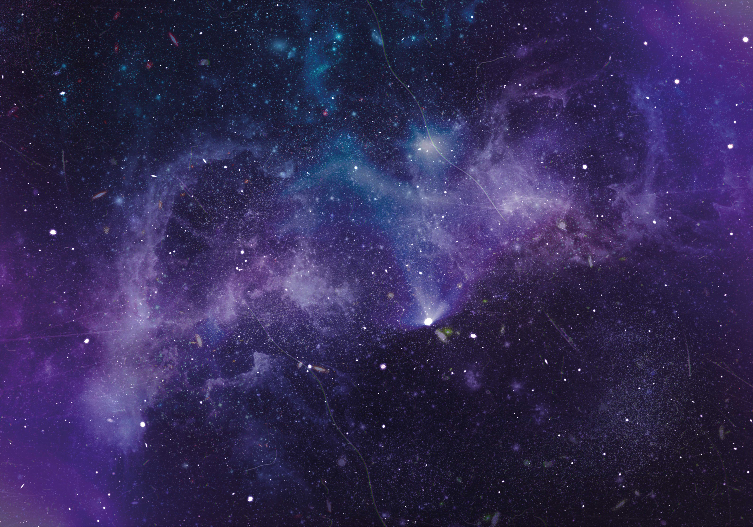 Lila csillagzuhanyos természetű vinil szőnyeg - TenStickers